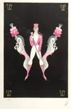 Erté, Untitled, Lithograph Ca. 1976, "Letter W"