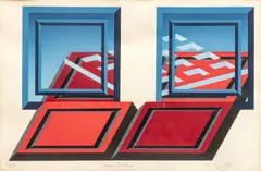 Michael Challenger, Untitled, Lithograph 1969, "Lunar Tables"