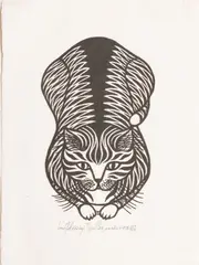 Untitled by Jacques Hnizdovsky, Woodcut on Paper, Ca. 1978, "Tiger Cat" #139/250, offered Mar 2024