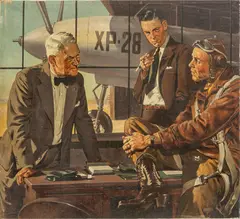 Untitled by Chester "George" Shepherd, Oil on Canvas "The North American XP-28 Dragon", offered Mar 2024