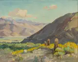 Evylena Nunn Miller, Untitled, Oil on Canvasboard, "California Desert Landscape"