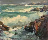 Maria Veronica Liszt, Untitled, Oil on Canvas, Ca. 1960s, "Massachusetts Coast"