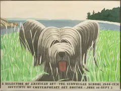Untitled by Alex Katz, Silkscreen in Colors on Paper 1976, "Dog at Duck Trap Exhibition Poster", offered Mar 2024