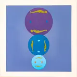 Ernest Trova, Untitled, Serigraph 1969, "Falling Man Series Moonscape"