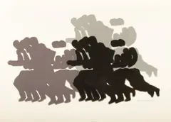Arthur Secunda, Untitled, Serigraph on Wove Paper "Running Figures in Counterpoint"