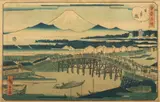 Utagawa Hiroshige II, Untitled, Woodblock on Paper, Ca. 1860s, "Nihonbashi, from Famous Places in the Eastern Capital"