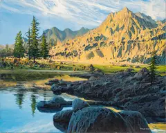 Jean Pierre Trevor, Untitled, Oil on Masonite, Ca. 1981, "Summer Shadows"