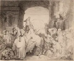 Untitled by Rembrandt van Rijn, Etching And Drypoint on Watermarked Laid Paper, 1641, "The Triumph of Mordecai", offered Feb 2024