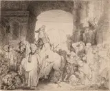 Untitled by Rembrandt Harmensz van Rijn, Etching And Drypoint on Watermarked Laid Paper, 1641, "The Triumph of Mordecai", offered Feb 2024