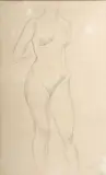 George Grosz, Untitled, Charcoal on Laid Paper, 1916, "Headless Nude"