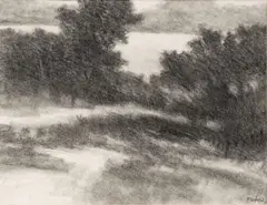 Richard Mayhew, Untitled, Graphite on Paper, 1992, "Santa Cruz Series #3"