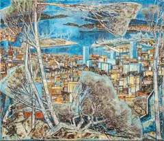 Édouard Georges Mac-Avoy, Untitled, Oil on Canvas, 1966, "The Port of Toulon, France"