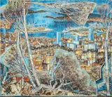 Édouard Georges Mac-Avoy, Untitled, Oil on Canvas, 1966, "The Port of Toulon, France"