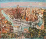 Édouard Georges Mac-Avoy, Untitled, Oil on Canvas Ca. 1965-66, "View of Verona, Italy"