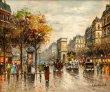 Antoine Blanchard, Untitled, Oil on Canvas "Port St Denis,Paris"