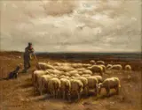 Carleton Wiggins, Untitled, Oil on Canvas "Sheep on the Holland Moors"