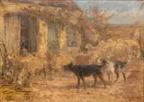 Marie Calvès, Untitled, Oil on Canvas, "Returning from Pasture"