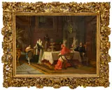 Untitled by Enrico Fanfani, Oil on Canvas, "Henry II, Catherine De Medici And Pope Clement VII", offered Feb 2024