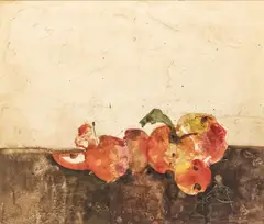 Richard Jerzy, Untitled, Watercolor on Paper, Ca. 1960, "Still Life (Apples)"