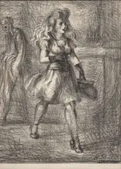 Untitled by Reginald Marsh, Lithograph on Wove Paper, 1945, "Girl Walking", offered Feb 2024