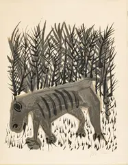 Untitled by Ben Shahn, Lithograph on Arches Paper, Ca. 1968, "One Must Know the Animals", offered Feb 2024