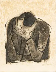 Untitled by Ben Shahn, Lithograph on Paper, Ca. 1960s, "Beside the Dead", offered Feb 2024