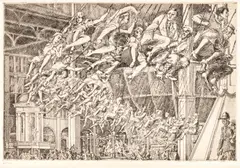 Untitled by Reginald Marsh, Etching on Wove Paper, 1935, "Steeplechase Swings", offered Feb 2024