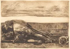 Untitled by Käthe Kollwitz, Etching on Paper, 1906, "Die Pflüger (Plowing)", offered Feb 2024