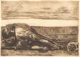 Käthe Kollwitz, Untitled, Etching on Paper, 1906, "Die Pflüger (Plowing)"