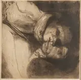 Käthe Kollwitz, Untitled, Etching And Aquatint on Paper, 1910, "Tod, Frau Und Kind"