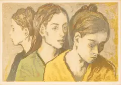 Untitled by Moses Soyer, Lithograph on Wove Paper, "Three Women", offered Feb 2024