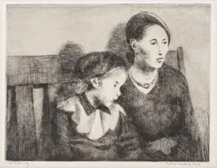 Raphael Soyer, Untitled, Drypoint Etching on Wove Paper, 1942, "Waiting"