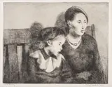 Raphael Soyer, Untitled, Drypoint Etching on Wove Paper, 1942, "Waiting"