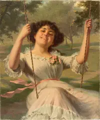 Edwin Roberts, Untitled, Oil on Canvas, "Full Swing"