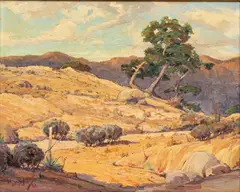 Untitled by Luther Evans DeJoiner, Oil on Canvas, 1947, California Desert Landscape, offered Feb 2024