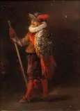 Untitled by Clemens Van Den Broeck, Oil on Beveled Mahogany Panel, 19th C., "Standing Guard", offered Feb 2024