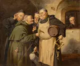 Olaf Simony Jensen, Untitled, Oil on Canvas, Ca. 1900, "In the Wine Cellar"