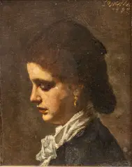 Untitled by Céleste Pensotti, Oil on Canvas Mounted to Board, Ca. 1837, "Portrait of a Woman", offered Feb 2024
