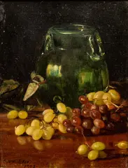 Adam Lehr, Untitled, Oil on Canvas, 1902, "Still Life with Grapes"