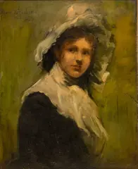 Untitled by Dora Wheeler Keith, Oil on Board, 1880, "Portrait of a Woman", offered Feb 2024