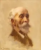 Untitled by Alfred Jonniaux, Oil on Canvas, Ca. Early 20th C., "Old Italian", offered Feb 2024