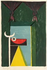 Óscar Domínguez, Untitled, Lithograph in Colors on Wove Paper, 1950, "Corrida"
