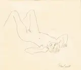 John Wesley Carroll, Untitled, Graphite on Paper, "Reclining Nude"