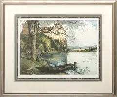 Untitled by Luigi Kasimir, Etching on Wove Paper, "Persenbeug Castle", offered Feb 2024