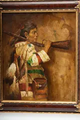 Troy Denton, Untitled, Oil on Canvas, "Native American with a Rifle"