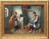 Andor G. Horváth, Untitled, Oil on Canvas, Cornhusking