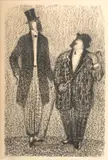 Anatoli Kaplan, Untitled, Lithograph on Paper, "Two Gentlemen"