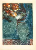 Alvar Suñol Munoz-Ramos, Untitled, Lithograph in Colors on Wove Paper, "Woman with Flowers in Her Hair"