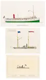 Untitled by Frank Crevier, Ink And Watercolor on Paper, "Ontario; China; Steam Tug Samson", Group of Three Works, offered Feb 2024