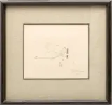 Jim Clary, Artist's, Pencil Work Sketch on Paper for "The Naming of Old Ironsides" Ca. Later 1970s